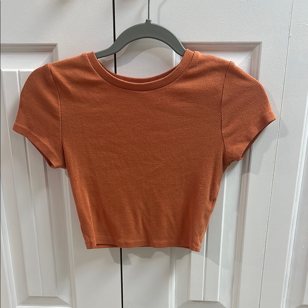 Garage Orange Ribbed Crop Top
